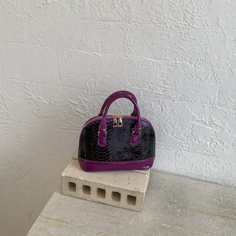 Elegante Borsa A Mano Pochette E Portafoglio Con Motivo A Serpente In Rilievo Pelle Sintetica Moda
