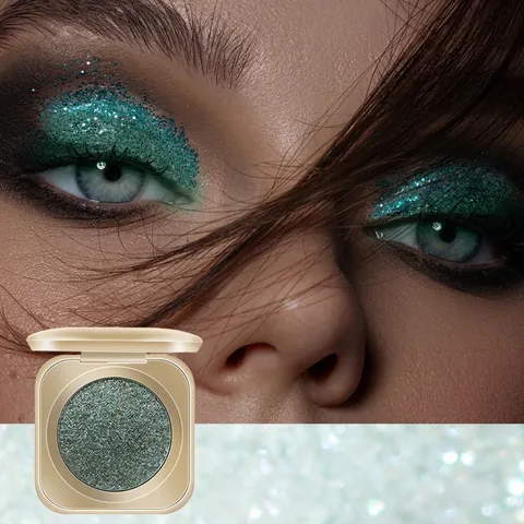 Monochromatische Schimmer Glitzer Lidschatten Palette Hohe Pigmentierung Langer Halt Augen Make-Up Goldener Spiegelkasten