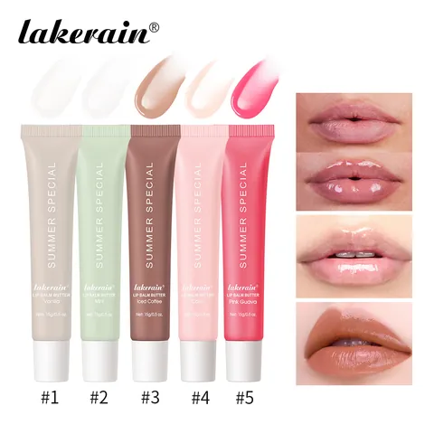 Lakerain Summer Special Lip Balm Butter Moisturizing Hydrating Shiny Lip Care Balm Vanilla Mint Coffee Cake Pink Guava For Women