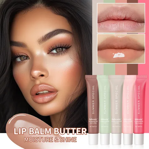 Lakerain Summer Special Lip Balm Butter Moisturizing Hydrating Shiny Lip Care Balm Vanilla Mint Coffee Cake Pink Guava For Women