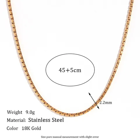 Collana a Catena Veneziana Minimalista in Acciaio Inossidabile per Donna Bracciale in Oro 18K Argento Placcato Gioielli Pancia