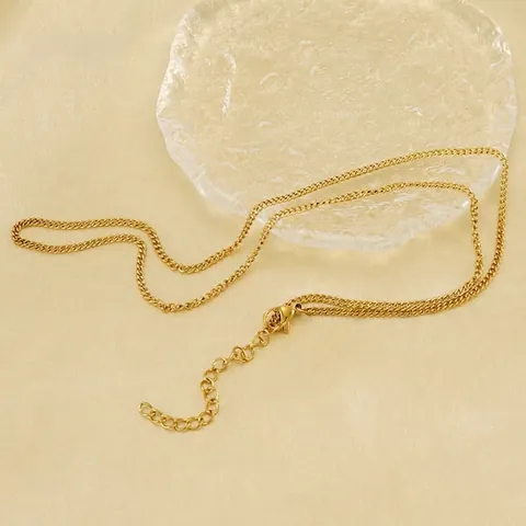 Collana A Catena Curb Acciaio Inossidabile Placcato Oro 18K Gioielli Minimalisti Per Uomo Donna Regolabile