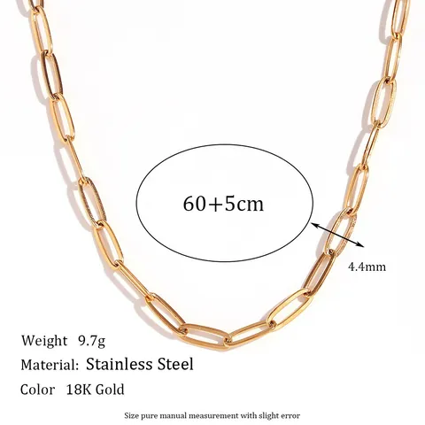 Collier Chaîne Trombone en Acier Inoxydable Minimaliste pour Femmes Bracelet de Cheville Chaîne de Taille Bijoux de Mode