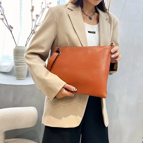 Dames Vintage PU Lederen Clutch Tas Hagedis Patroon Grote Capaciteit Enveloppe Handtas Met Polsband Voor Feest Dagelijks
