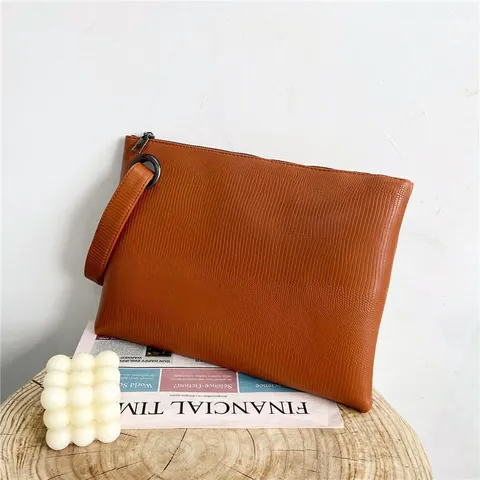 Dames Vintage PU Lederen Clutch Tas Hagedis Patroon Grote Capaciteit Enveloppe Handtas Met Polsband Voor Feest Dagelijks