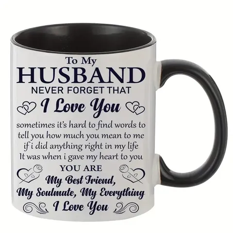 Kreative Keramik Kaffeetasse Mit Zitat Für Ehemann Katzenliebhaber Lustiges Geschenk Bicolor Porzellan Milchbecher Mit Geschenkbox