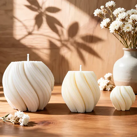 Rotating Wave Silicone Mold DIY Aromatherapy Candle Plaster Casting Food Grade Texture Simple Home Decor