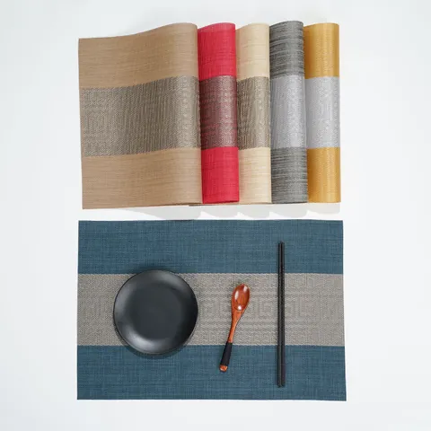 PVC Gewebte Tischsets Hitzebeständig Rutschfest Jacquard Abwaschbar Schnelltrocknend Küche Esszimmer Home