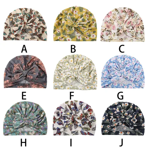 Baby Turban Beanie Mütze Große Schleife Geblümt Waffelstruktur Säugling Kopfwickel Neugeborene Fotografie Requisiten Weiche Kopfbedeckung