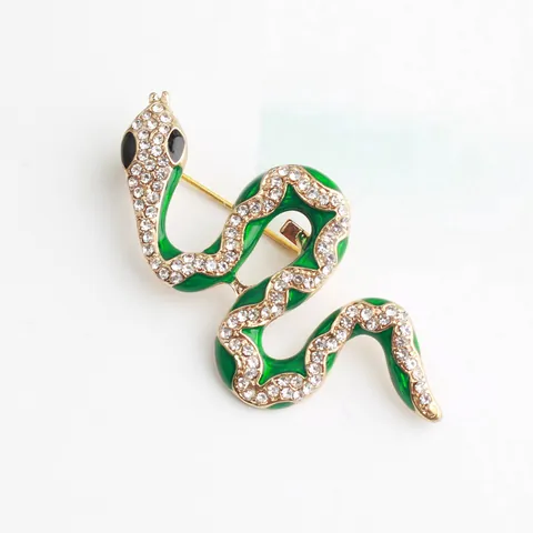 Snake Brooch Rhinestone Enamel Zinc Alloy Animal Pin Fashion Jewelry Accessories For Women Gifts
