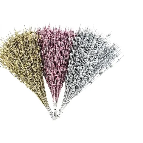 Artificial Berry Stems Glitter Foam Fruit Picks Christmas Tree Decoration Floral Arrangement Diy Crafts Festive Ornament