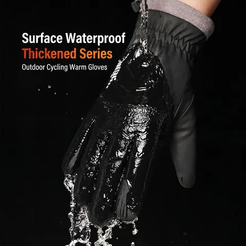 Winter Skiing Gloves Waterproof Windproof Thermal Fleece Lined Touchscreen Outdoor Cycling Gloves For Men Women Sportswear