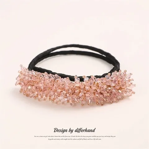 Crystal Rhinestone Hair Bun Maker Flexible Twister Shimmering Floral DIY Hairstyle Accessory For Women Elegant Headwear