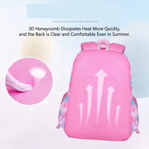 Star Print School Bag Set For Girls Kids Large Capacity Waterproof Backpack With Lunch Bag And Pencil Case Student Bookbag