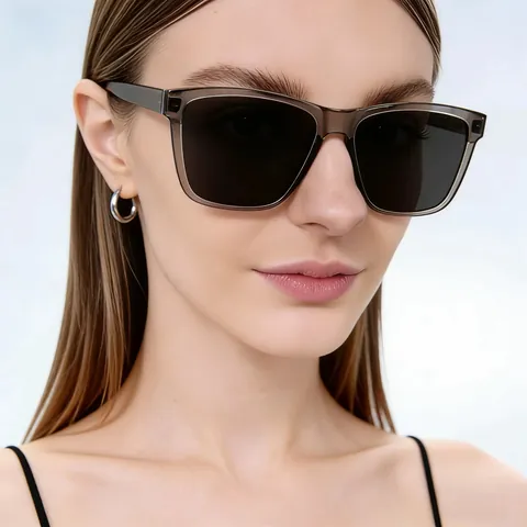 Gafas de Sol Polarizadas Lentes TAC Montura PC UV400 Cuadradas Grandes Retro para Hombre y Mujer