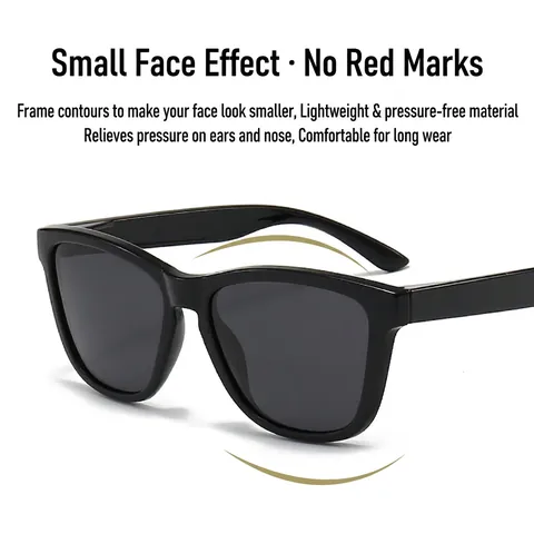 Gafas de Sol Polarizadas Lentes TAC Montura PC UV400 Cuadradas Grandes Retro para Hombre y Mujer