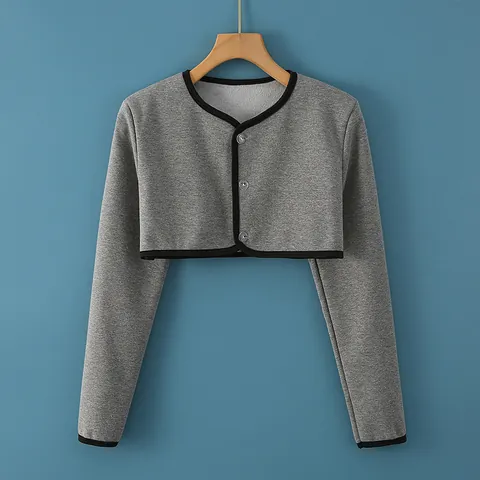 Women's Fleece Lined Cotton Blend Shoulder Warmer Cropped Bolero Jacket For Winter Sleeping Air Conditioned Room Shrug