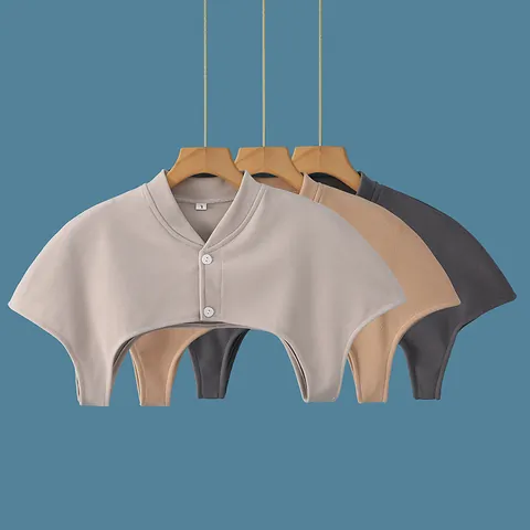 Capa de Protección Térmica de Hombro en Dralon para Mujer Cuello Alto Cuello Redondo Botón para Dormir Habitación con Aire Acondicionado Enfermería Postparto