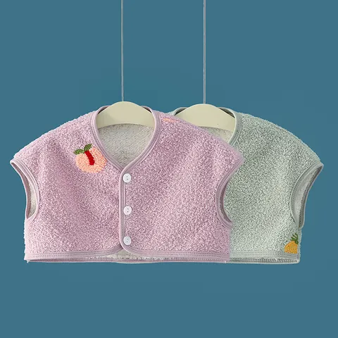 Protezione per Spalla Calda per Bambini Gilet Termico in Velluto di Latte per Neonato Dormire Inverno Giacca Smanicata Trapuntata