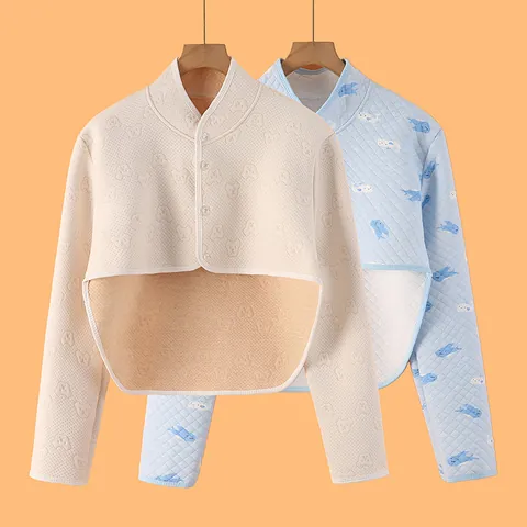 Women Quilted Shoulder Warmer Long Sleeve Neck Protector For Sleeping Elderly Postpartum Autumn Winter Warm Bed Jacket