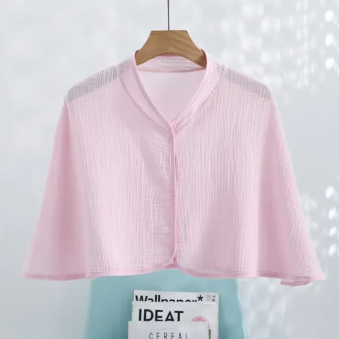Cotton Gauze Nursing Shawl Double Layer Muslin Cape For Breastfeeding Women Postpartum Shoulder Warmer Air Conditioned Room