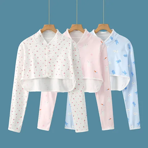 Femmes Coton Protection D'épaule Boléro Shrug Pour Sommeil Chambre Climatisée Chauffe Cou Haut Manches Courtes Longues