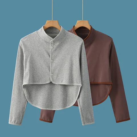 Mantella per Spalle da Donna in Cotone Caldo Cardigan Bolero con Collo Alto per Anziani Postpartum Aria Condizionata