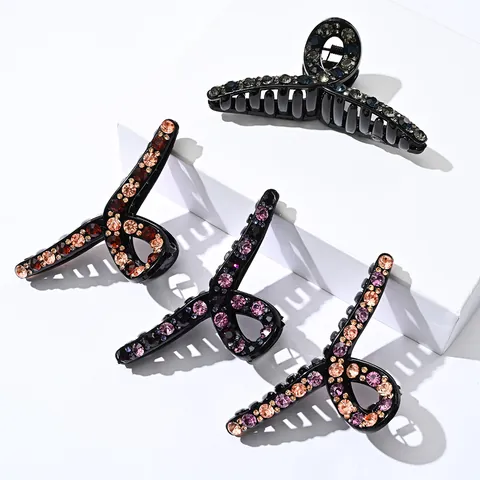 Pinza para el Pelo Grande con Diamantes de Imitación Elegante Estilo Coreano Accesorio para Cabello Grueso Mujer