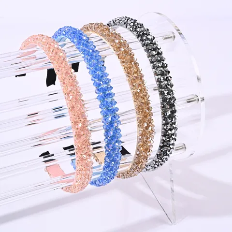 Diadema Vintage de Cuentas de Cristal para Mujer Elegante Moda Accesorios para el Cabello para Boda Fiesta Regalo Banda Hecha a Mano