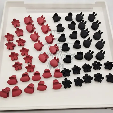 Mini Pinzas para el Cabello Mate Flocado Forma de Corazón Conejo Flor Pequeñas Horquillas para Mujer Niña Accesorios para el Cabello