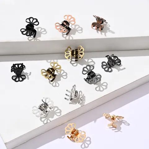 Vintage Metall Mini Schmetterling Haarklammern Für Damen Mädchen Hohl Design Gold Silber Bronze Retro Haarschmuck