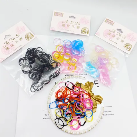 Disposable Rubber Band High Elasticity TPU Hair Ties Multicolor Small Large Loops For Kids Girls Hair Accessories Durable Hair Rings
