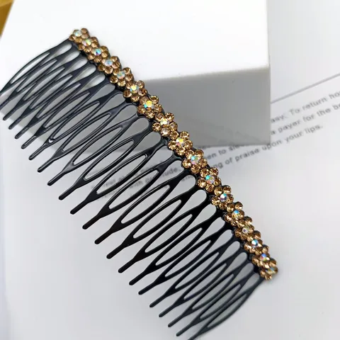 Elegante Strass Haarkämme Für Damen Metallzahn Einsteckkamm Blumen Geometrische Wellen Haarklammern Pony Haar-Accessoires Hochzeit Schmuck
