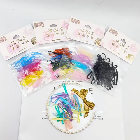 Disposable Rubber Band High Elasticity TPU Hair Ties Multicolor Small Large Loops For Kids Girls Hair Accessories Durable Hair Rings