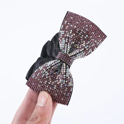 Scrunchie per Capelli con Fiocco in Strass per Donna Elastico di Lusso in Raso Fermacapelli Brillante per Festa Quotidiana