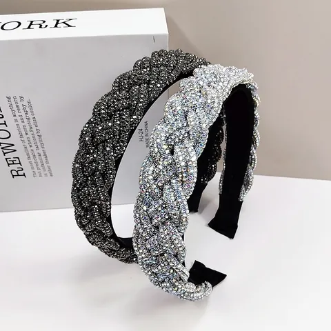 Πολυτελής Στέκα με Στρας Vintage Full Diamond Crisscross Twist Hair Band Λαμπερή για Γάμο Πάρτι Γυναικείο Αξεσουάρ Μαλλιών