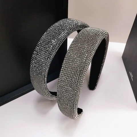 Gepolsterter Schwamm Haarreif Mit Strass Eleganter Funkelnder Koreanischer Stil Kopfschmuck Party Accessoires Für Damen