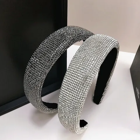 Gepolsterter Schwamm Haarreif Mit Strass Eleganter Funkelnder Koreanischer Stil Kopfschmuck Party Accessoires Für Damen