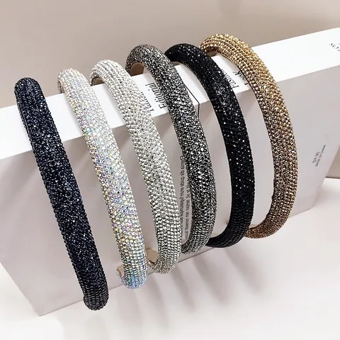 Diadema Acolchada de Lujo Con Cristales Completos Para Mujer Diadema de Cristal Brillante de Alta Gama Accesorio de Tocado de Moda Para Boda