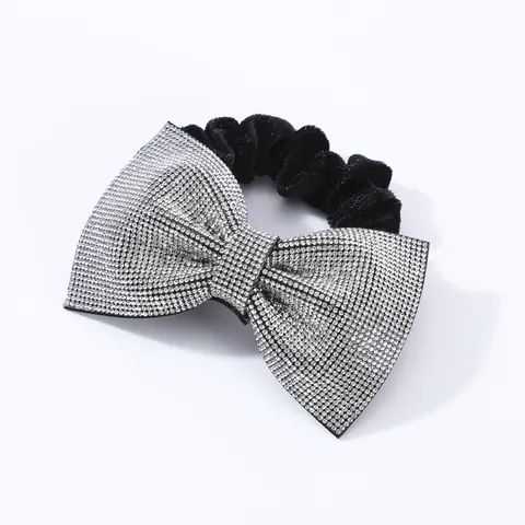 Elastico per Capelli con Fiocco in Strass Scintillanti Elegante Cravatta per Capelli in Velluto per Donna Gioielli per Capelli da Matrimonio