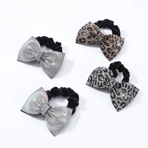 Elastico per Capelli con Fiocco in Strass Scintillanti Elegante Cravatta per Capelli in Velluto per Donna Gioielli per Capelli da Matrimonio