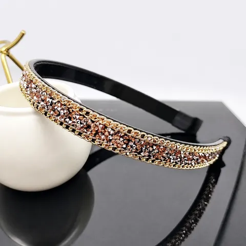 Barock Strass Stirnband Für Damen Goldkette Rand Rutschfester Haarreif Sternen Design Elegante Haarschmuck Für Tägliche Party Kopfschmuck