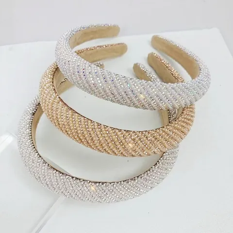 Luxus Strass Imitationsperle Gepolsterter Haarreif Für Damen Mode Barock Köper Haarband Hochzeit Party Zubehör