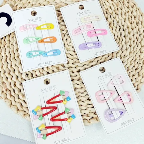 Niedliche Stern Herz Schmetterling Bär Form Kinder BB Haarspangen Für Mädchen Candy Farbe Legierung Tropföl Haarnadeln Haarschmuck Geschenk