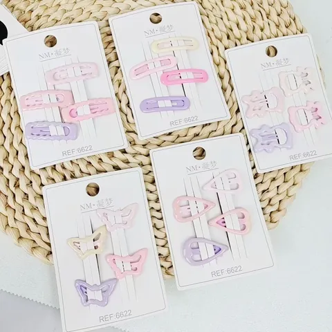 Niedliche Stern Herz Schmetterling Bär Form Kinder BB Haarspangen Für Mädchen Candy Farbe Legierung Tropföl Haarnadeln Haarschmuck Geschenk