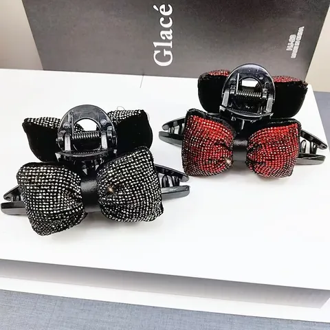 Damen Mode Strass Schleife Haarschmuck Haarklammer Stirnband Scrunchie Elegant Satin Schleife Haarstyling Geschenk