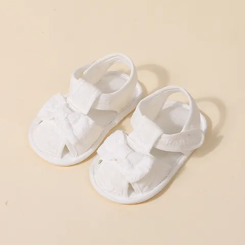 Baby Mädchen Sommer Spitze Schleife Sandalen Weiche Sohle Kleinkind Schuhe Säugling Stickerei Schleife Lauflernschuhe Atmungsaktiv