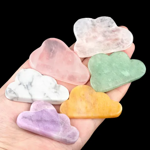 Cloud Shape Natural Crystal Healing Stone Rose Quartz Tiger Eye Small Ornament Desktop Decoration For Home Office DIY Gift Jewelry