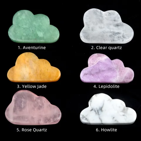 Cloud Shape Natural Crystal Healing Stone Rose Quartz Tiger Eye Small Ornament Desktop Decoration For Home Office DIY Gift Jewelry