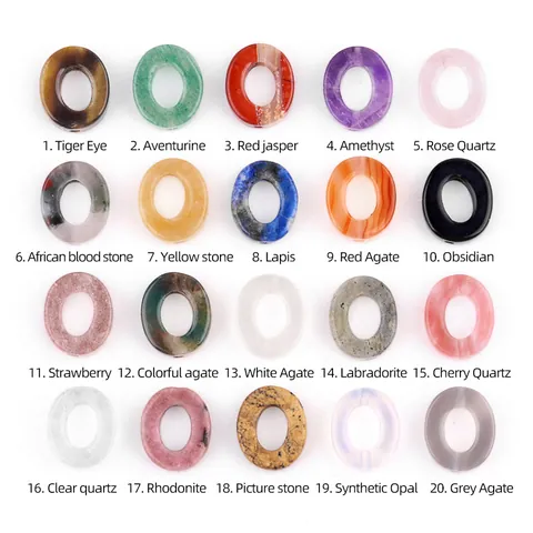 Holle Ovale Natuursteen Kralen Amethist Lapis Rozenkwarts Losse Kralen Voor DIY Sieraden Maken Armband Ketting Accessoires